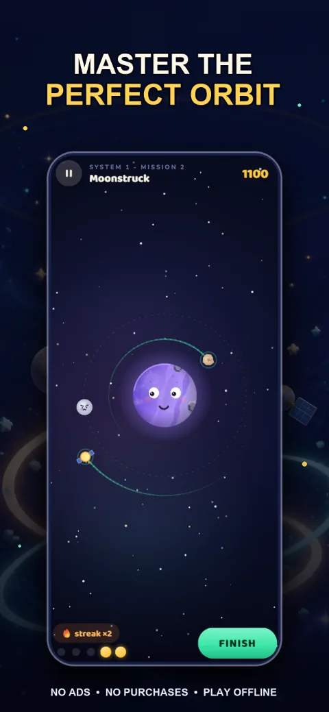 Master the perfect orbit: a mission mid-flight, multipliers popping